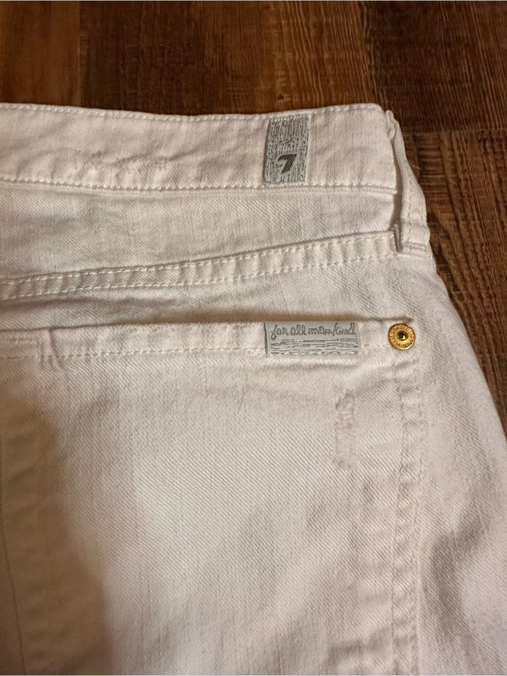 7 For All Mankind  White Cotton-Blend pants size 29